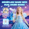CaptainWiz Light Up Frozen Snowflake Wand with Spray & Music 2PCS Princess Magic Toy Wands for Kids Girls Cosplay Birthday Party Favors, Blue view 2
