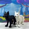 2pcs Articulating 3D Printed Wolf, Black and White Wild Animal Wolf Toy, Wild Animal Fidget ADHD AutismToy, Stress Relief, Executive Desk Toy IHWW001-BLK-WHT view 2
