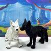 2pcs Articulating 3D Printed Wolf, Black and White Wild Animal Wolf Toy, Wild Animal Fidget ADHD AutismToy, Stress Relief, Executive Desk Toy IHWW001-BLK-WHT view 3