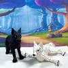 2pcs Articulating 3D Printed Wolf, Black and White Wild Animal Wolf Toy, Wild Animal Fidget ADHD AutismToy, Stress Relief, Executive Desk Toy IHWW001-BLK-WHT view 4
