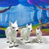 3pcs Articulating 3D Printed Wolf, White Articulating Posable Wolf Toy, Fidget ADHD AutismToy, Stress Relief, Executive Desk Toy IHWW001-SET-WHT view 1