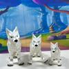 3pcs Articulating 3D Printed Wolf, White Articulating Posable Wolf Toy, Fidget ADHD AutismToy, Stress Relief, Executive Desk Toy IHWW001-SET-WHT view 3