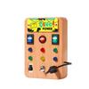 WDBZHYF Busy Board with LED Lights,Montessori Wooden Sensory Toys for 3 Years Old, Kids Educational Learning Activities Travel Toys and Birthday Gifts for Boys Girls (Wood - a) view 1