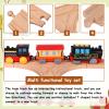 6 Pcs Wooden Tracks Expansion Wooden T Train Track with Straight Wood Train Track Pieces Connectors Adapters Male Male Female Female Train Tracks Accessories for Most Major Toy Trains Railway view 3