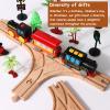 6 Pcs Wooden Tracks Expansion Wooden T Train Track with Straight Wood Train Track Pieces Connectors Adapters Male Male Female Female Train Tracks Accessories for Most Major Toy Trains Railway view 4