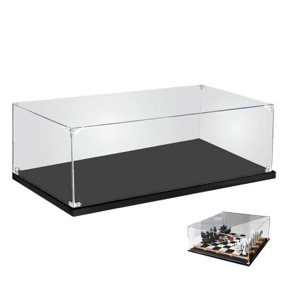 Clear Acrylic Display Case Black Base, 30x40x55cm/12x16x22in, High Transparency Stackable Showcase Box, Dustproof Display Case for Collectibles Organizer, Retail Display, Home Decor
