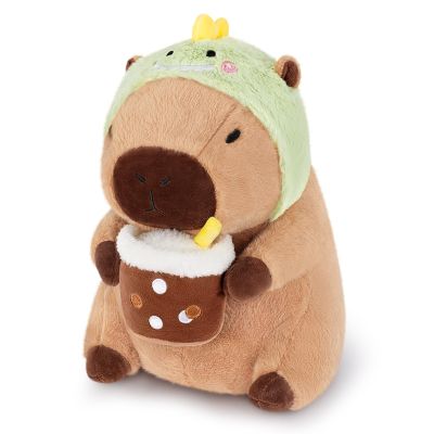 Achwishap Capybara Plush,Cute Plushies Capybara Stuffed Animals,Capybara Plush Toys,Kawaii Plushie Stuffed Toy with Dinosaur Hat Plushies for Kids Adults Birthday Valentines Gifts,Brown 12
