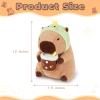 Achwishap Capybara Plush,Cute Plushies Capybara Stuffed Animals,Capybara Plush Toys,Kawaii Plushie Stuffed Toy with Dinosaur Hat Plushies for Kids Adults Birthday Valentines Gifts,Brown 12 view 4