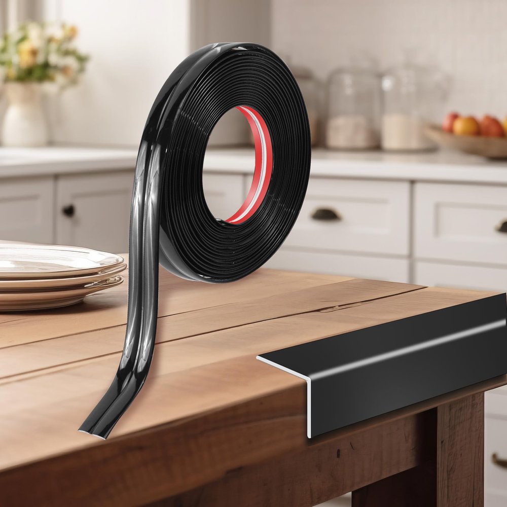 0.8 Inch x 40 Feet Wall Corner Protector Peel and Stick Corner Trim Molding Strip Self Adhesive Wall Edge Protectors Guards for Edge Ceiling, Black