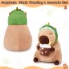 Achwishap Capybara Plush,Cute Plushies Capybara Stuffed Animals,Capybara Plush Toys,Kawaii Plushie Stuffed Toy with Avocado Hat Plushies Gifts for Kids Adults Birthday Valentines,Brown 12 view 4