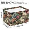 Kigai Bunny Easter Storage Basket with Handles Waterproof Collapsible Storage Bin Canvas Fabric Basket Decorative Box Closet Organizer for Nursery Bedroom Office view 4