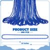 100 PCS Blue Mardi Gras Beads Necklaces, 33" Metallic Patriotic Carnival Beaded, 4th of July Costume Necklaces Bulk, Mardi Gras Accessories Set for Gender Reveal Parade Throws Party Decorations view 2