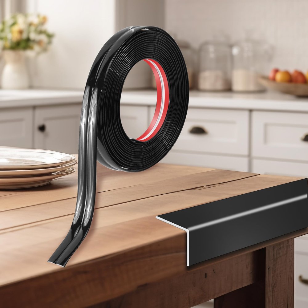0.8 Inch x 30 Feet Wall Corner Protector Peel and Stick Corner Trim Molding Strip Self Adhesive Wall Edge Protectors Guards for Edge Ceiling, Black