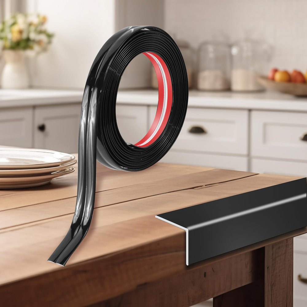 0.8 Inch x 20 Feet Wall Corner Protector Peel and Stick Corner Trim Molding Strip Self Adhesive Wall Edge Protectors Guards for Edge Ceiling, Black