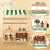 GLACER Mud Kitchen with Canopy, Wooden Mud Table w/Sink & Faucet, Storage Shelf & Cabinet, Chalkboard, Stoves, 2 Hooks, Cooking Accessories, Pretend Outdoor Play Kitchen, Gift for Toddlers Aged 3+ view 3