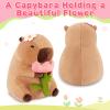Achwishap Capybara Plush,Cute Plushies Capybara Stuffed Animals,Capybara Plush Toys,Kawaii Plushie Stuffed Toy with Flower Plushies Gifts for Kids Adults Birthday,Brown 16 view 4