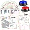 Soulchen 30 Pcs Easter Friendly Feud Games with 2 Buzzers for Family Game Night Fun Trivia Quiz for Party Office Class Groups Team view 1