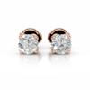 1-4 CT Round Stud Earrings 925 Sterling Silver & 10K 14K 18K Solid Gold Christmas Gift for Women (Solitaire, Stone Weight : 1 Carat) view 1