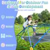 Gardenature 10FT Climbing Dome with Hammock, Outdoor Jungle Gym for Kids, Geometric Dome Climber Supporting 880 Lbs Anti-Rust Metal Outdoor Play Structure ASTM Approved Blue & Green view 4
