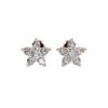 1-4 CT Round Stud Earrings 925 Sterling Silver & 10K 14K 18K Solid Gold Christmas Gift for Women (5 Stone, Stone Weight : 4 Carat) view 1