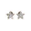 1-4 CT Round Stud Earrings 925 Sterling Silver & 10K 14K 18K Solid Gold Christmas Gift for Women (5 Stone, Stone Weight : 4 Carat) view 3