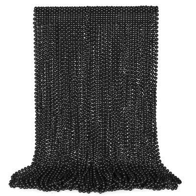 VLUV 36Pcs Black Bead Necklace, 33 Inch Grad Supplies, Graduation Bead Necklace Accessories Halloween Party Favors for Black Party Stuff Graduation Celebration Decorations Halloween Parade Decor