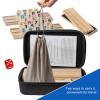 AEEMISEI 6 Players Rummy Cube Game with 6 Wooden Card Stands, 160 Colorful Rummy Cards, Exquisite Portable Box and Velvet Bag, Suitable for Family Gatherings and Travel Game Sets view 2