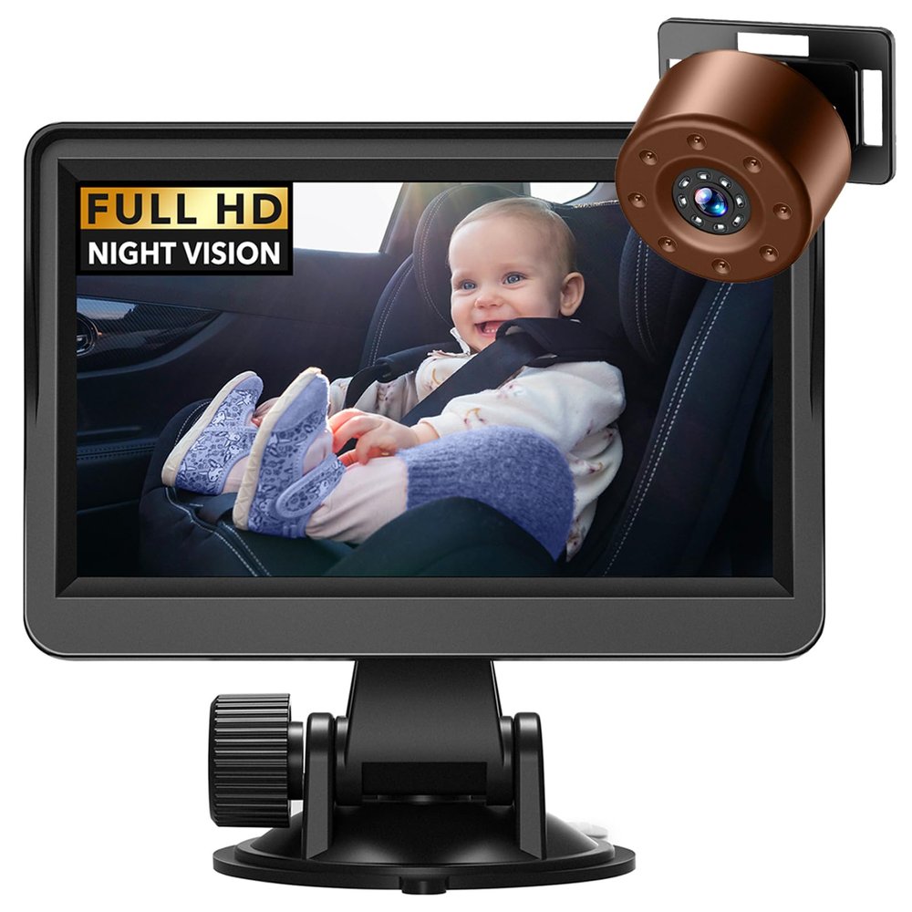 Baby Car Mirror, 4.3in HD Baby Car Camera Night Vision, Safety Car Seat Mirror Camera with 178 Wide View, Easily Observe The Babys Move