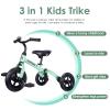 YGJT 3 in 1 Tricycle for Toddlers Age 2-5 Years Old, Folding Kids Balance Bikes with Adjustable Seat and Removable Pedal, Ride-on Toys for Infant, Gift for Baby Boys Girls Birthday (Mint Green) view 3