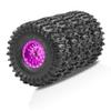 4PCS 1.0'' Aluminum Wheel Hub Wheel Rim Tires Wheels 63x24mm RC Upgraded Parts for SCX24 AX24 TRX4M 1/18 1/24 Crawler RC Climbing Car (Purple) view 3
