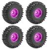 4PCS 1.0'' Aluminum Wheel Hub Wheel Rim Tires Wheels 63x24mm RC Upgraded Parts for SCX24 AX24 TRX4M 1/18 1/24 Crawler RC Climbing Car (Purple) view 4