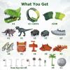Dinosaur Toys for Kids 3-5, 286 Pcs Create A Dinosaur Toys Race Car for Toddlers, Flexible Track Playset with 2 Dinosaur Cars, Dinosaur Party Favors for 3 4 5 6 Year Old Boys Birthday Gift view 4