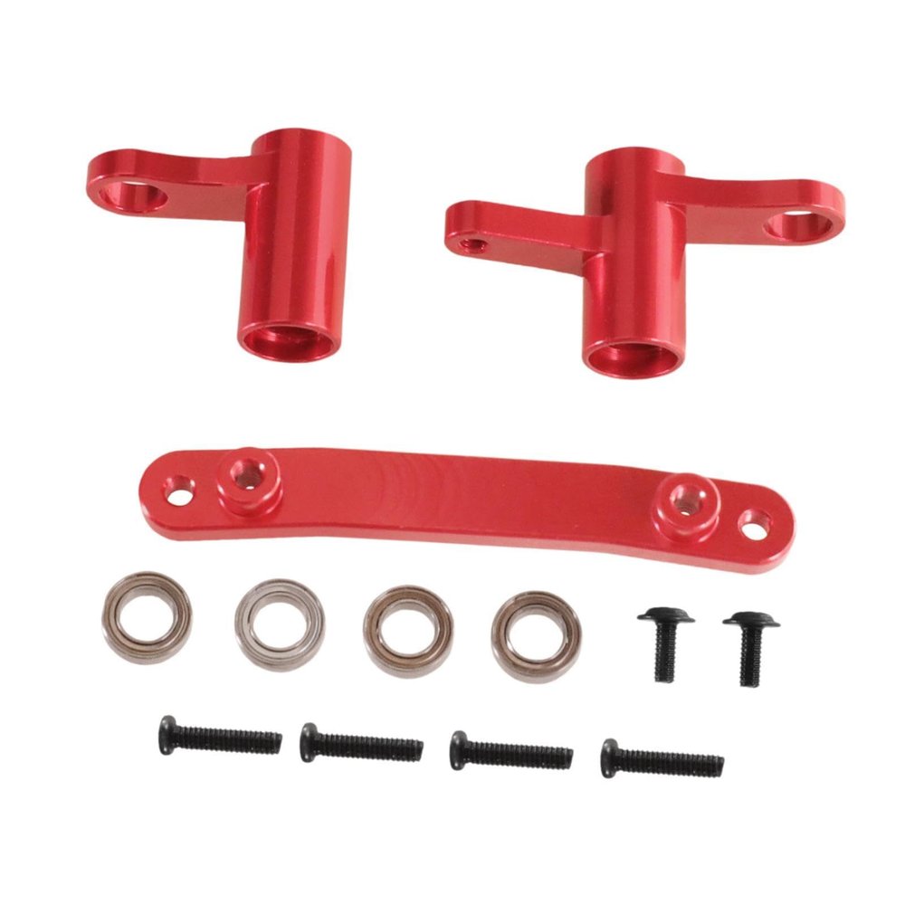 1/16 RC Car Steering Assembly RC Vehicle Parts Stylish Easy to Install with Bearings Metal for 16101 02 03 04 16201 16106, Red