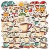 100Pcs Cartoon Coffee Stickers, Waterproof Coffee Sticker for Water Bottle Laptop Phone Cases Planner Skateboard Luggage Helmet Party Favor Decor, Ideal for Adults Teens Teacher Rewards C2C8K- view 2