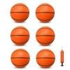 6 Inch PVC Mini Basketball Toys for Indoor Hoops, Soft 6" Rubber Small Repacement Ball for Over Door Hoop Sets, Little Basketballs for Kids Toddler, Lawn Outdoor, Beach, Pool(6 PCS with Air Pump) view 1