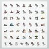 100Pcs Cartoon Zebra Stickers, Waterproof Zebra Sticker for Water Bottle Laptop Phone Cases Planner Skateboard Luggage Helmet Party Favor Decor, Ideal for Adults Teens Teacher Rewards C2E6Q- view 3