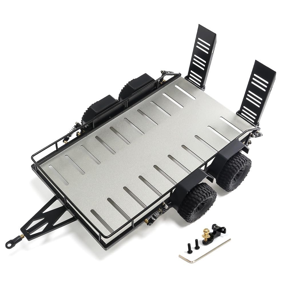 1/18 RC Car Racing Double Wheel Small Tow Trailer for Traxxas 1/18 TRX4M RC Car Upgrade Parts