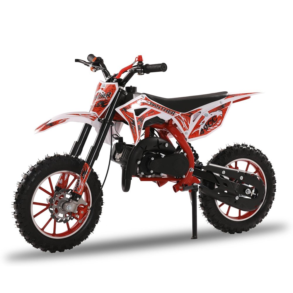 feneihe 50cc Kids Dirt Bike,Dirt Bike for Kids 8-14,2-Stroke Off Road Mini Bike,Off-Road Motorcycle Gas Pocket Pit Trail Bike Pocket Motorbike with Front Rear Disc Brakes Racing Max Speed 40KM/H Red