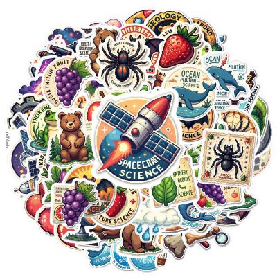 100Pcs Cartoon Science Stickers, Waterproof Science Sticker for Water Bottle Laptop Phone Cases Planner Skateboard Luggage Helmet Party Favor Decor, Ideal for Adults Teens Teacher Rewards C2C8J-
