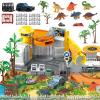 Frontoytall Dinosaur Toys Playset, Vehicles Construction Track Set with Map, Realistic Dinosaurs Figures, Parking Barrier, Crane & Cars, Educational STEM Learning for Kids Ages 3-12, (ASTM Certified) view 1