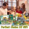 Frontoytall Dinosaur Toys Playset, Vehicles Construction Track Set with Map, Realistic Dinosaurs Figures, Parking Barrier, Crane & Cars, Educational STEM Learning for Kids Ages 3-12, (ASTM Certified) view 2