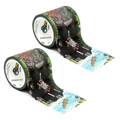 PlayTape Rescue Road Tape for Toy Cars - Sticks to Flat Surfaces, No Residue, 2-Pack of 2 in. x 30 ft. Roll