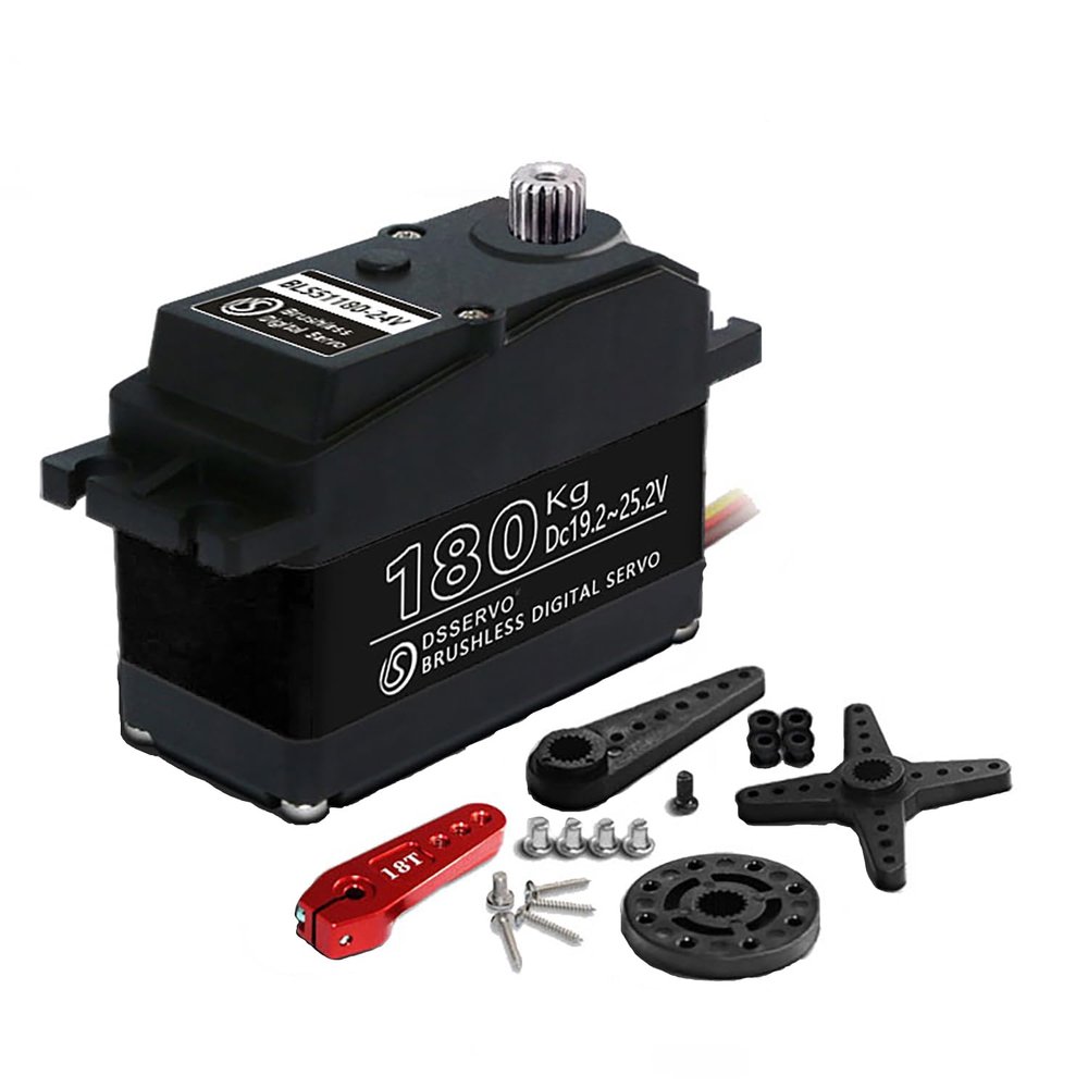 180KG Metal Brushless Digital Servo Waterproof IP67 for 1/5 Redcat HPI Baja 5B SS 24V RC Servo Car LOSI XL 5T (180 Degree)
