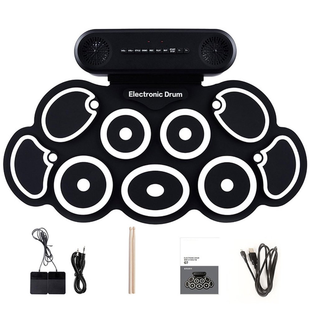 Drum Pad Silicone Electronic Drum Set With Realistic Sound Music Enthusiasts Present For Practicing And Performances