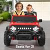 Best Choice Products Kids 24V 2-Seater Electric Ride On Car Truck w/ 132lb Weight Capacity, Parent Control, Bluetooth, LED Lights - Red view 3