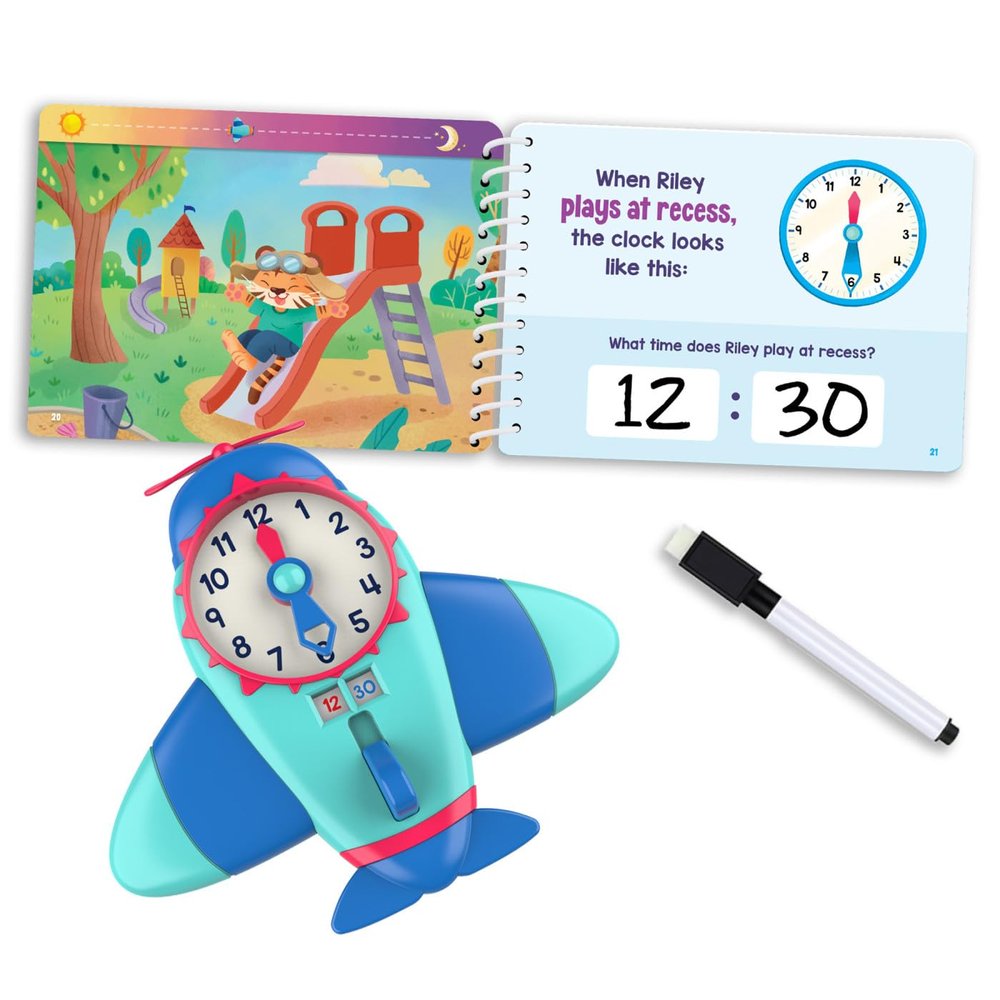 Educational Insights Time to Learn Telling Time Activity Set - Kids Clock Toy, Teaching Clock for Kids Games, Practice How to Tell Times on Analog & Digital Clocks, Fun Classroom Resource, Ages 6+