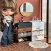 1:6 Scale Dollhouse Miniature mini Simulation Sink,Washing Sink,Basin Faucet Model,bjdob11blythegsc Kitchen Accessories (White Basin Faucet) view 3