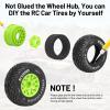 12mm/14mm/17mm Hex RC Wheels and Tires RC Truck Tires 1/10 Scale Tyres Hex Detachable Replacement for Arrma Senton Slash Axial Redcat Rc4wd Fury (Green C) view 2