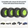 12mm/14mm/17mm Hex RC Wheels and Tires RC Truck Tires 1/10 Scale Tyres Hex Detachable Replacement for Arrma Senton Slash Axial Redcat Rc4wd Fury (Green C) view 4
