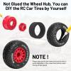 12mm/14mm/17mm Hex RC Wheels and Tires RC Truck Tires 1/10 Scale Tyres Hex Detachable Replacement for Arrma Senton Slash Axial Redcat Rc4wd Fury (Red C) view 2